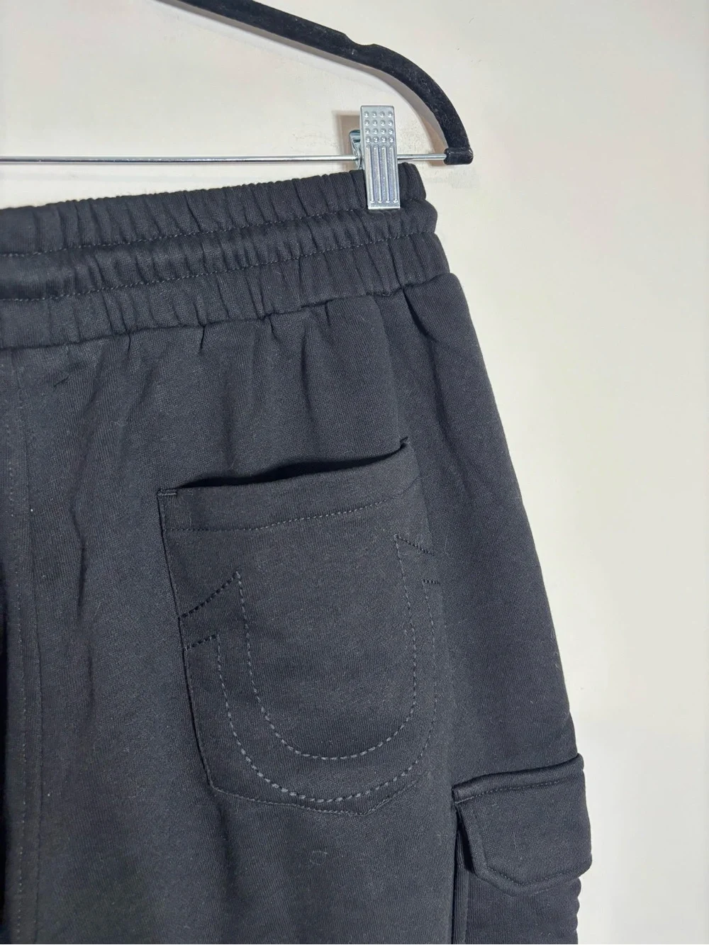 True Religion Cargo Joggers Sweatpants Large Thick Stitch